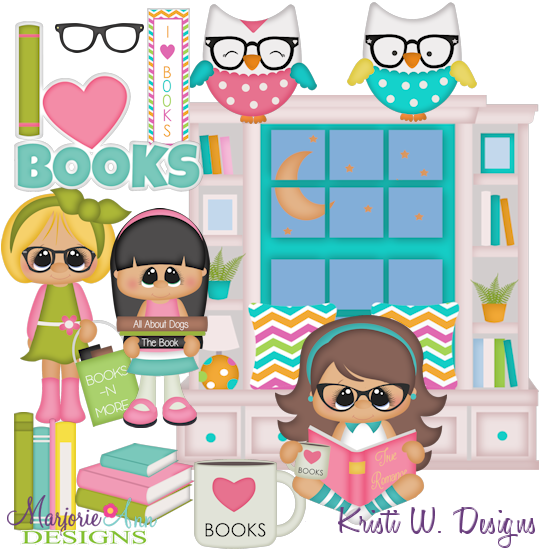 I Love Books SVG Cutting Files Includes Clipart - Click Image to Close